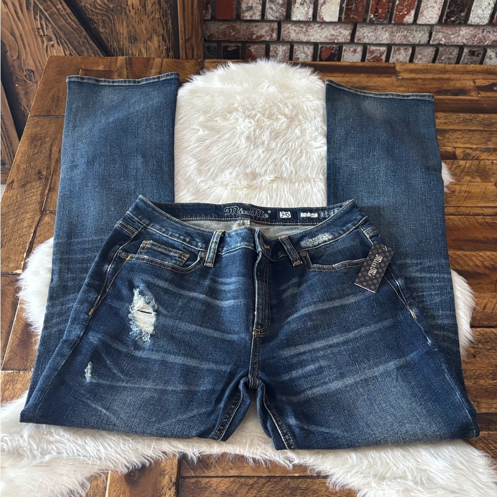 Miss Me Dark Blue Straight Leg Jeans